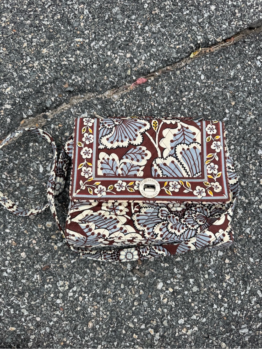 Vera Bradley Julia Crossbody Bag in the "Slate Blooms" pattern